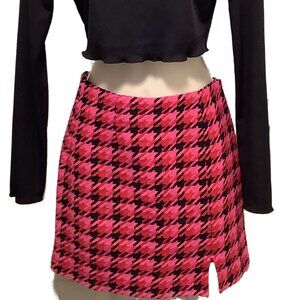 NWT Blue Rain x Francesca's Pink Plaid Mini Skirt Size: XS